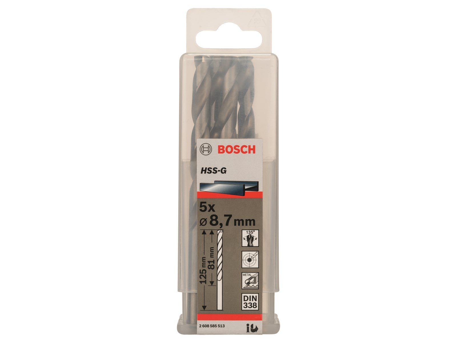 Bosch METALBOR HSS-G 8.7X125MM 5 STK