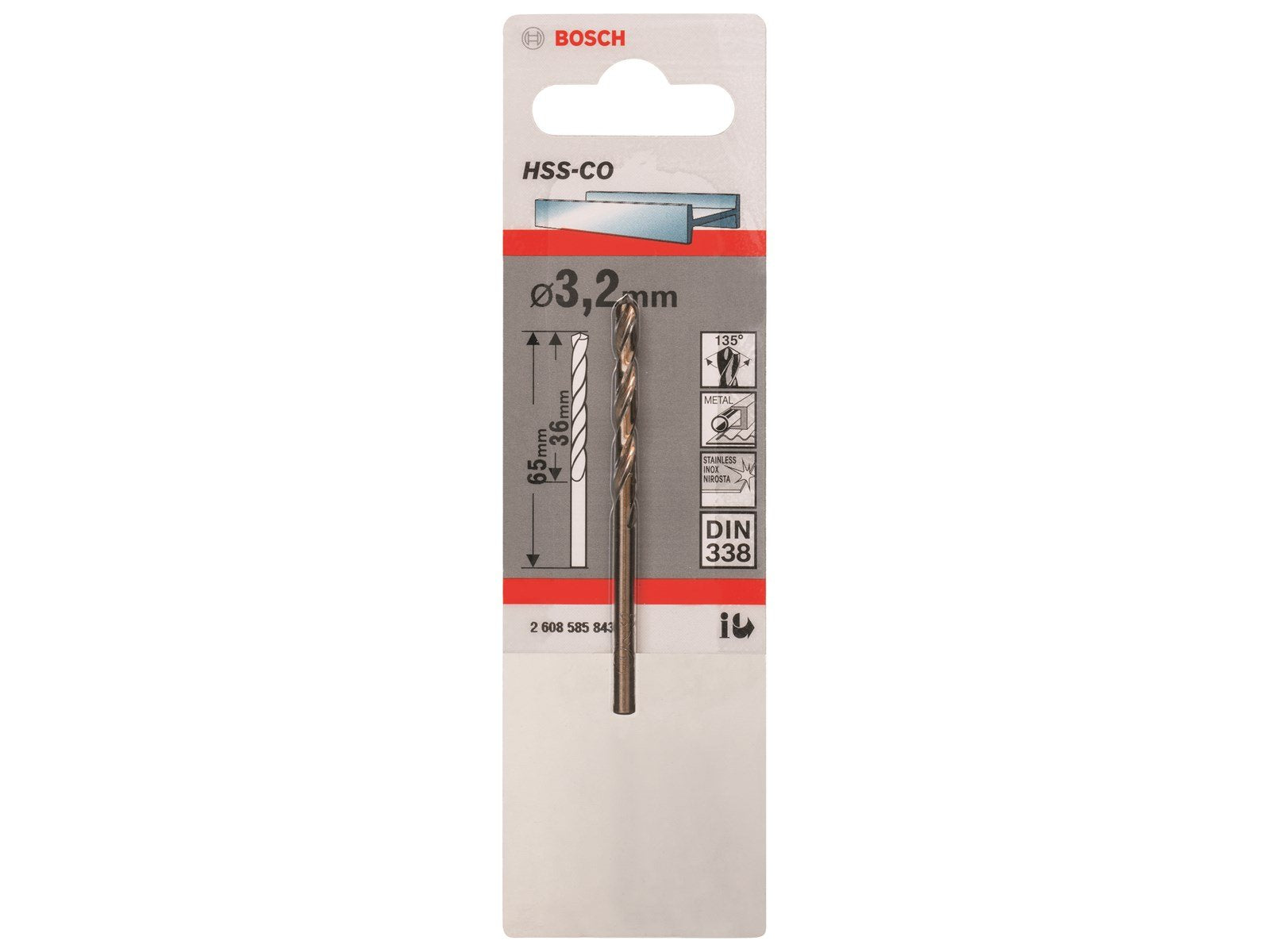 Bosch METALBOR HSS-CO S 3.2X65MM