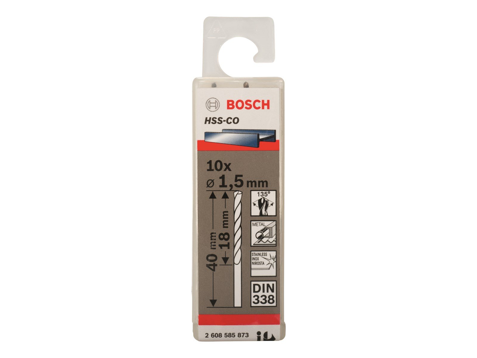Bosch METALBOR HSS-CO S 1.5X40MM 10STK
