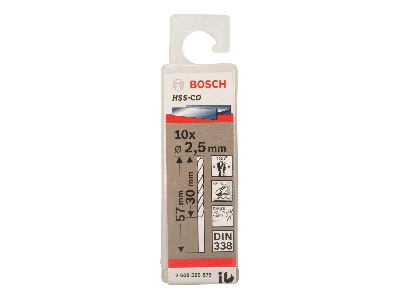 Bosch METALBOR HSS-CO S 2.5X57MM 10STK