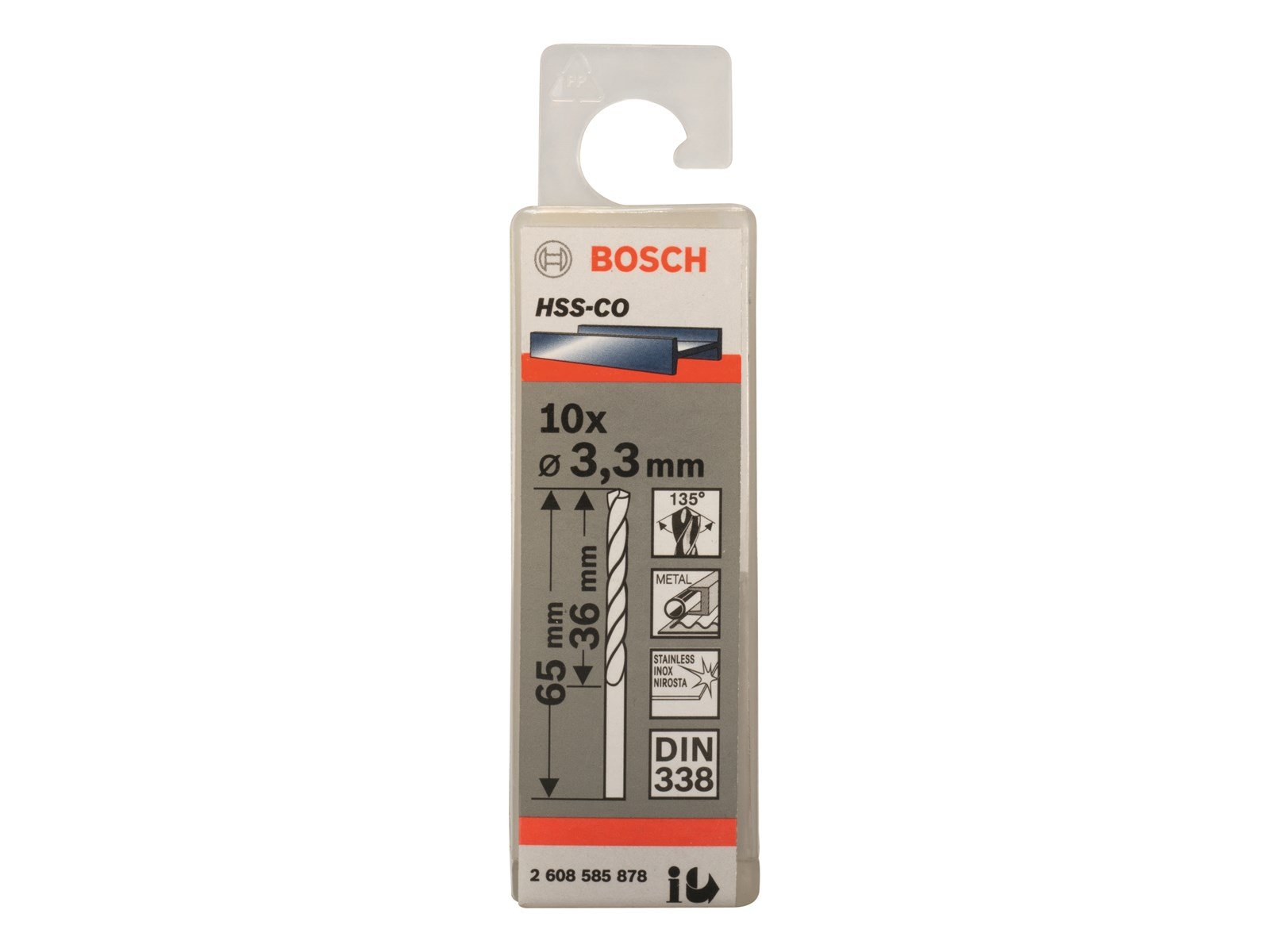 Bosch METALBOR HSS-CO S 3.3X65MM 10STK
