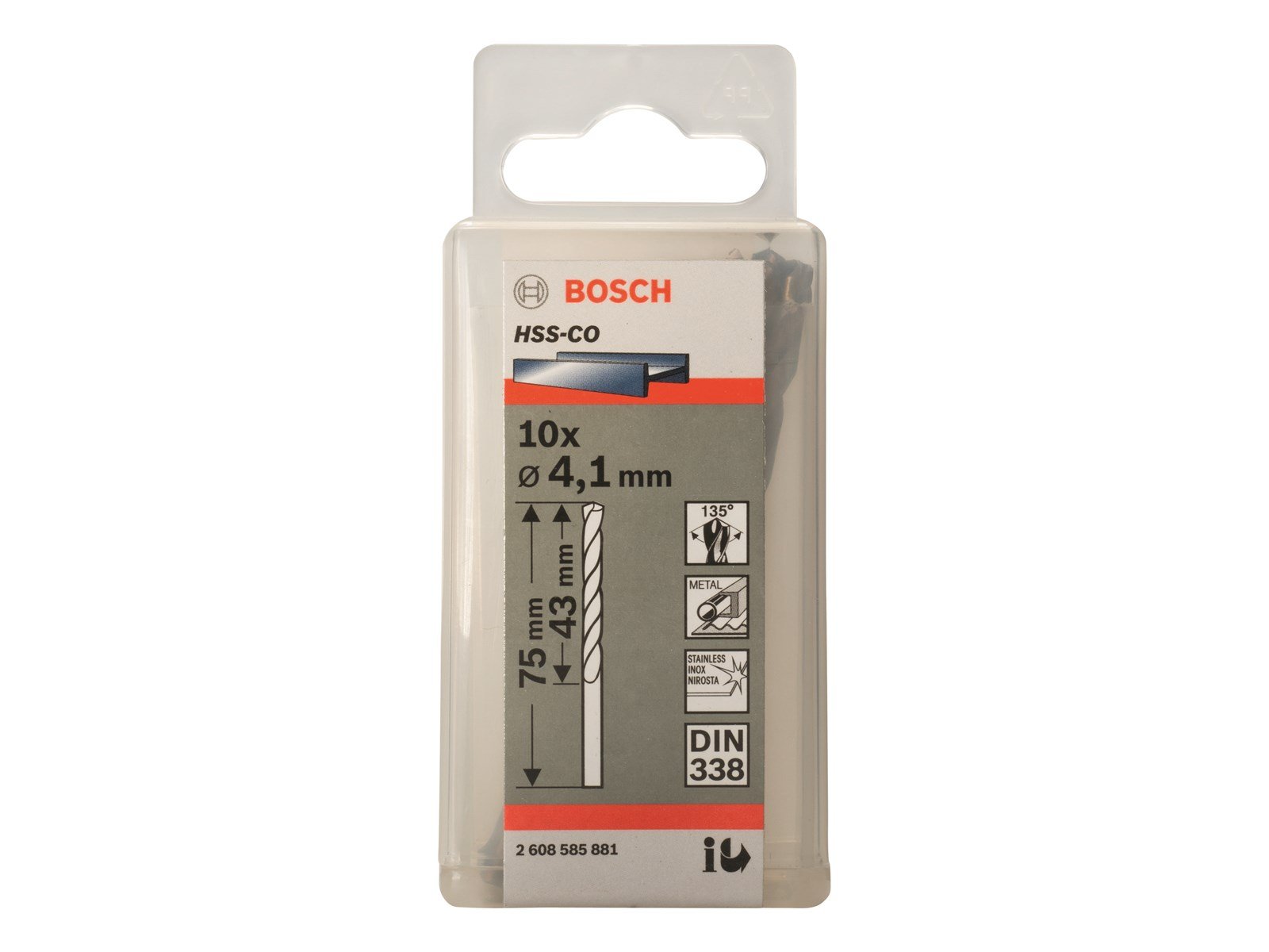 Bosch METALBOR HSS-CO S 4.1X75MM 10STK