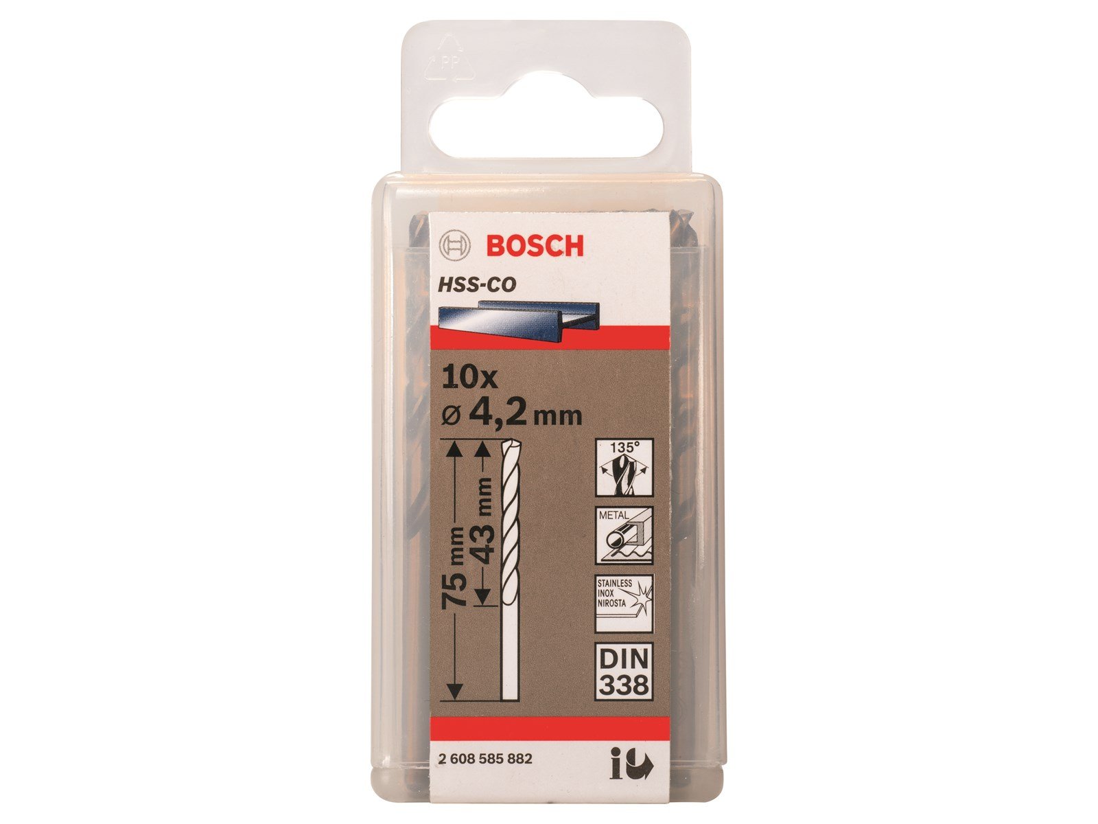 Bosch METALBOR HSS-CO S 4.2X75MM 10STK