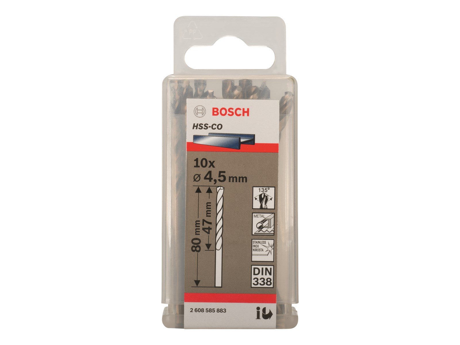 Bosch METALBOR HSS-CO S 4.5X80MM 10STK