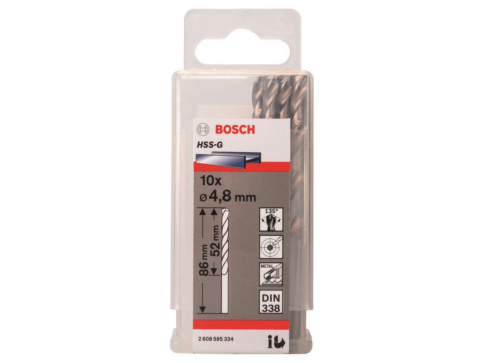 Bosch METALBOR HSS-G 4.8X86MM 10 STK