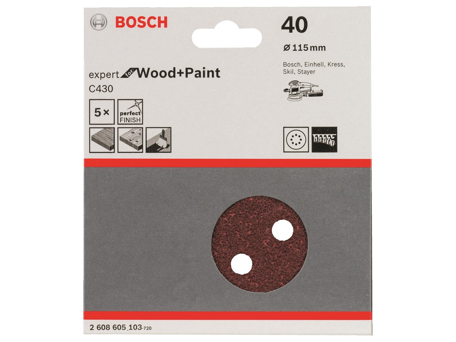 Bosch SLIBEBLAD 115 RØK40/5STK