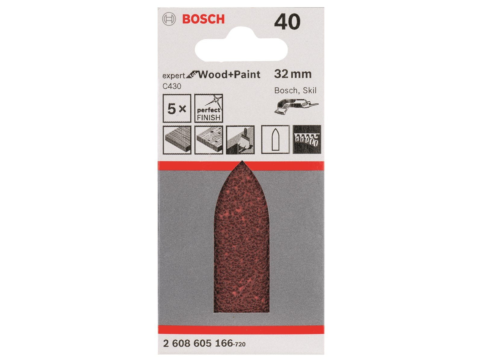 Bosch SLIBEBLAD DELTA EW 32MM K40 5STK