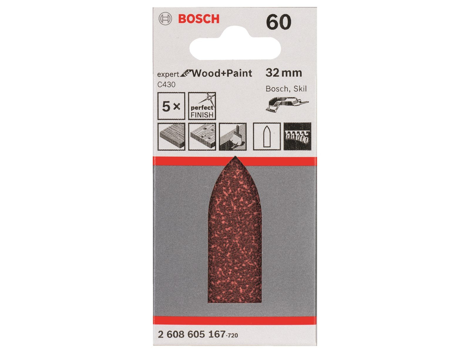Bosch SLIBEBLAD DELTA EW 32MM K60 5STK