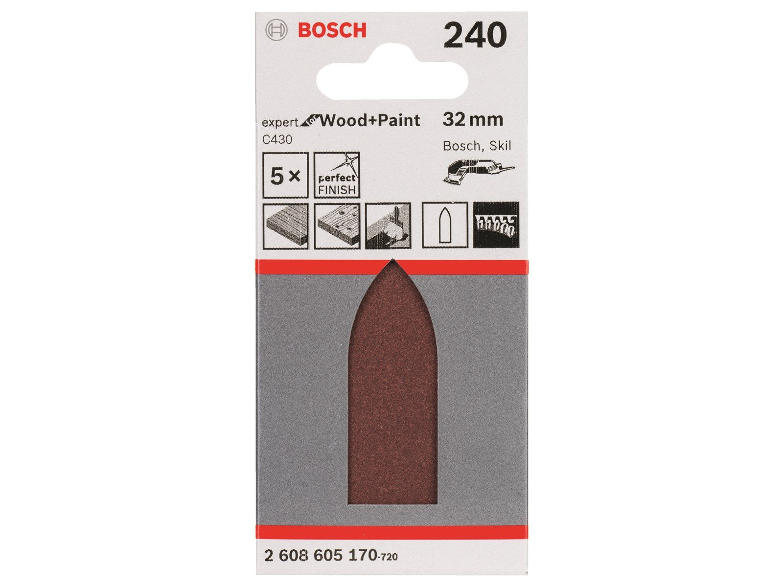 Bosch SLIBEBLAD DELTA EW 32MM K240 5STK