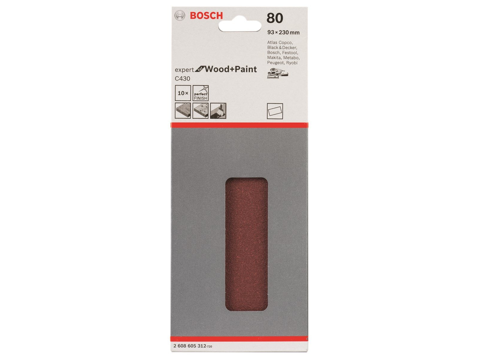 Bosch SLIBEBLAD 93X230MM K80 10 STK