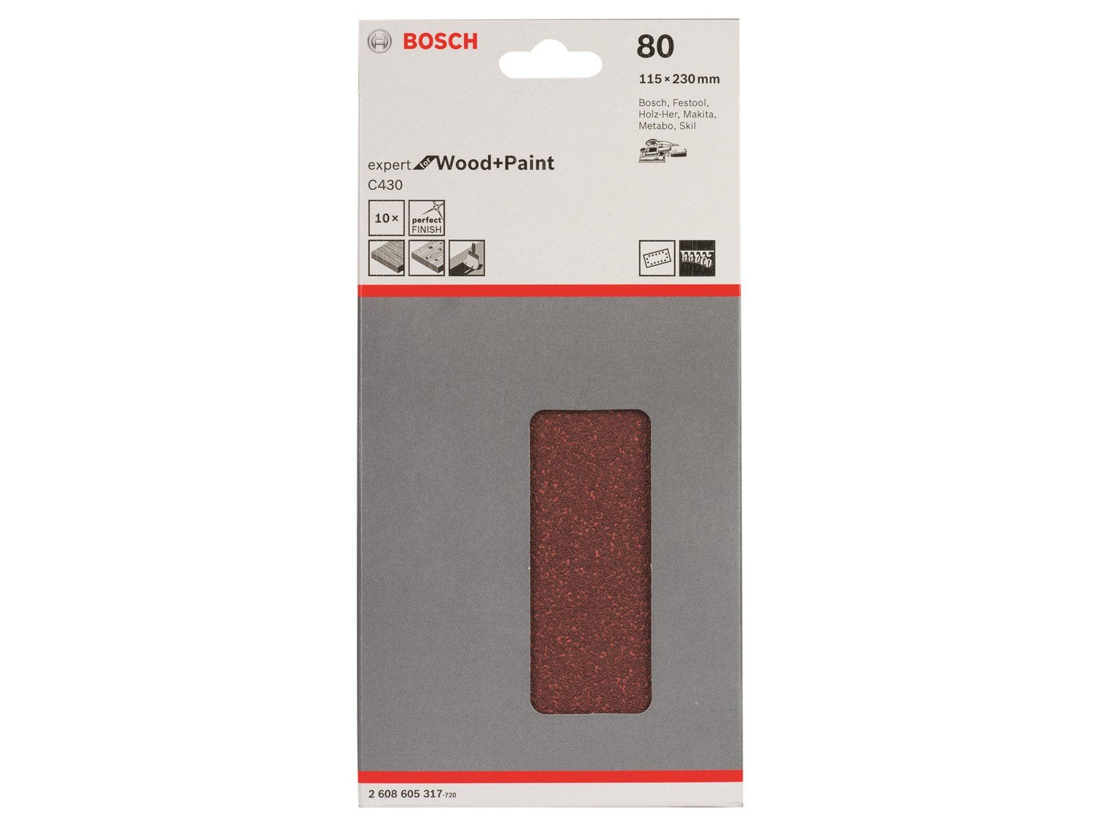 Bosch SLIBEBLAD 115X230MM K80 10 STK