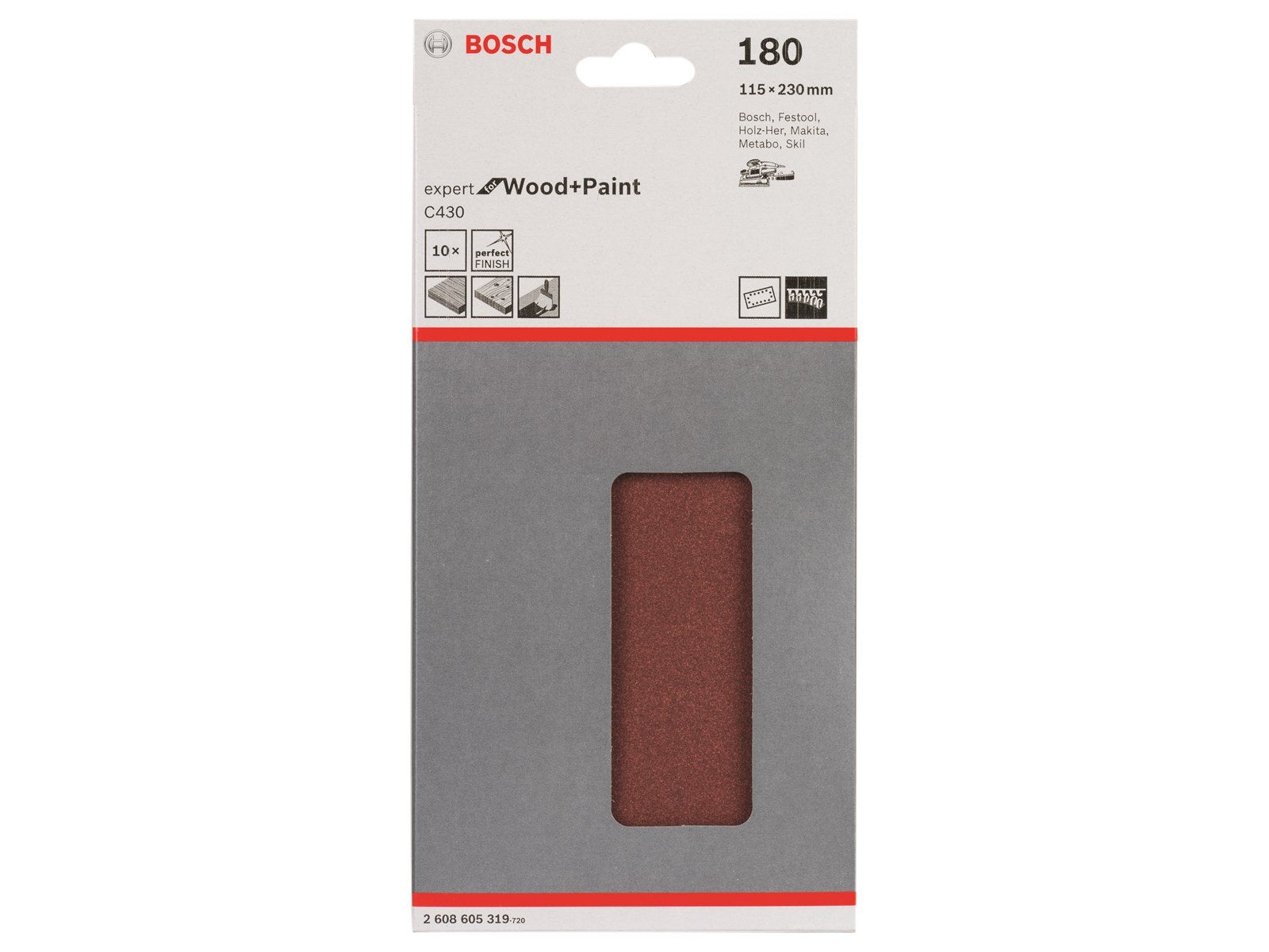 Bosch SLIBEBLAD 115X230MM K180 10 STK