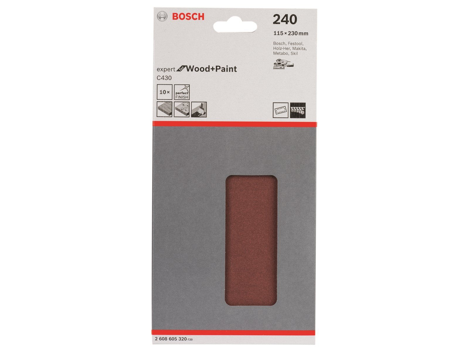 Bosch SLIBEBLAD RW 115X230MM K240 10 STK