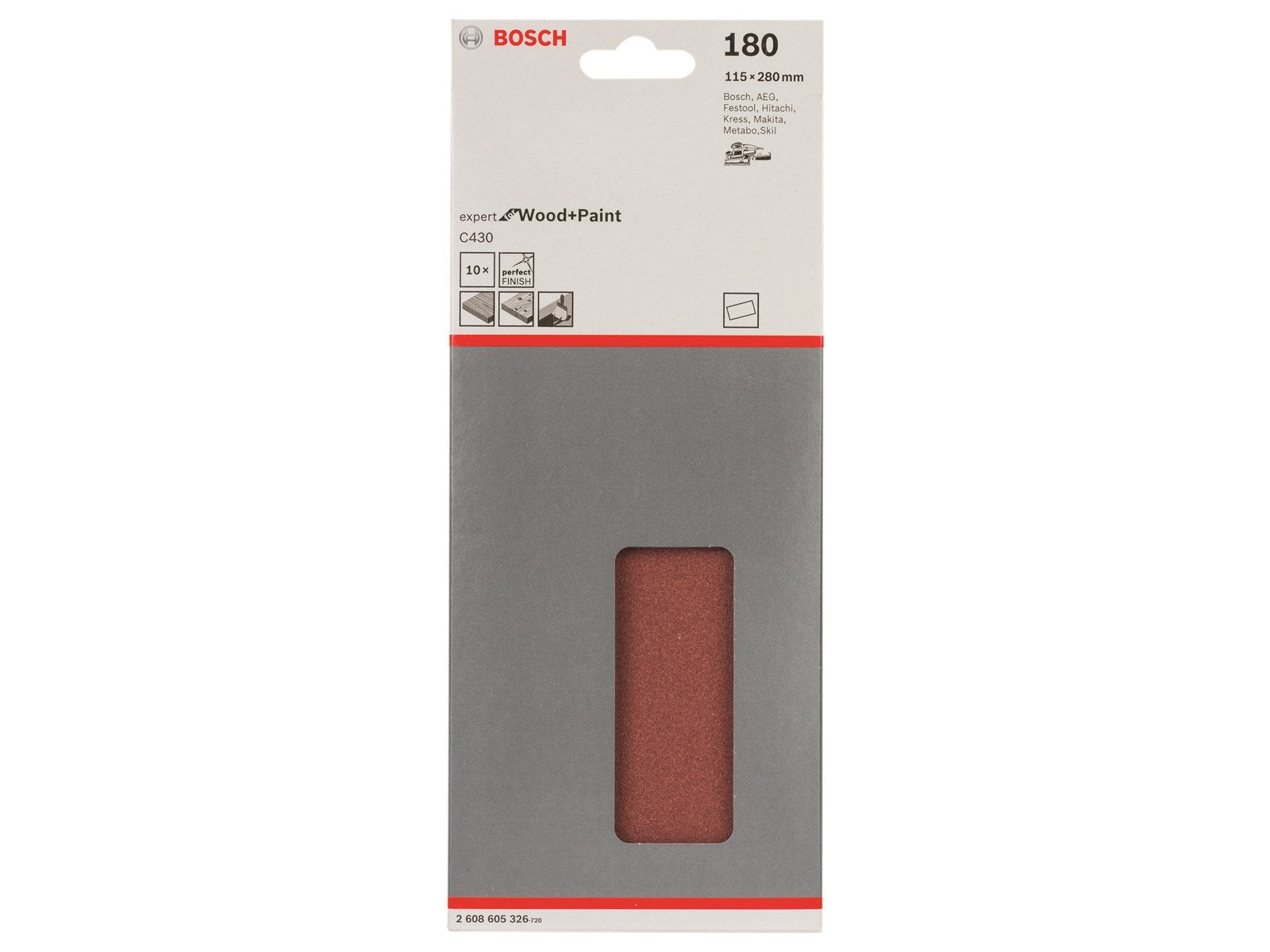 Bosch SLIBEBLAD RW 115X280MM K180 10 STK