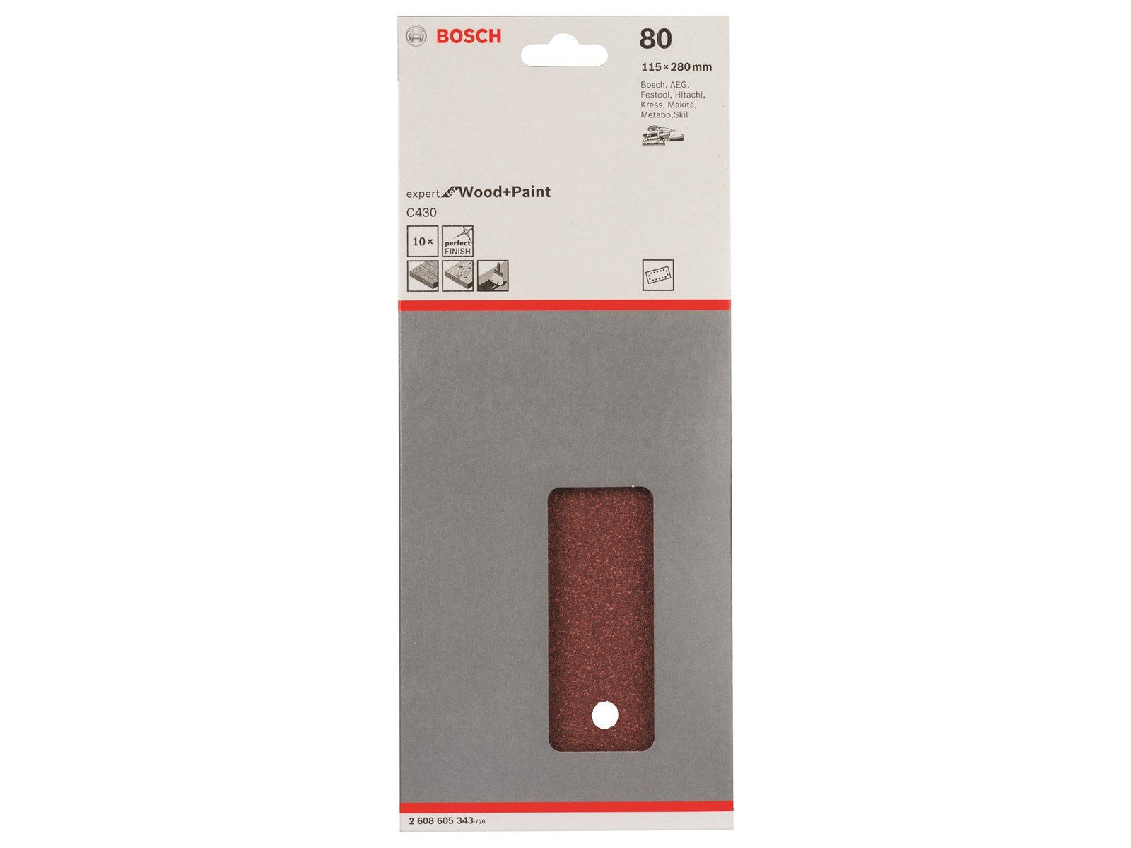 Bosch SLIBEBLAD 115X280MM K80 10 STK