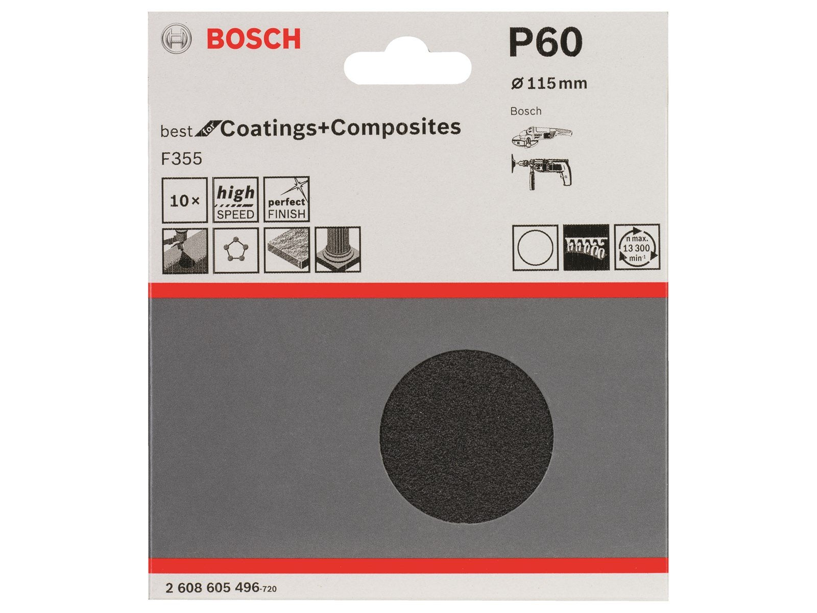 Bosch SLIBEBLAD FIBER BS 115MM K60 10STK