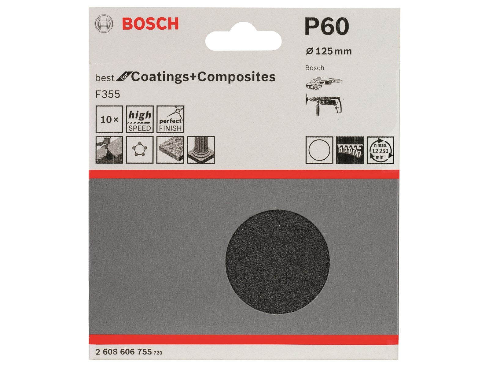 Bosch SLIBEBL FIBER VELCRO BS 125MM K60 10 STK