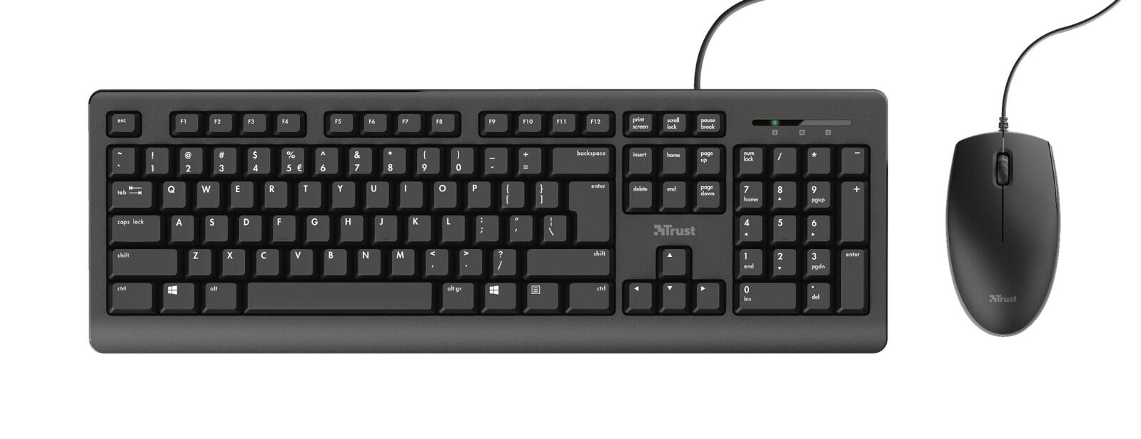 Trust Primo kabelgebundenes Tastatur & Maus Set DE