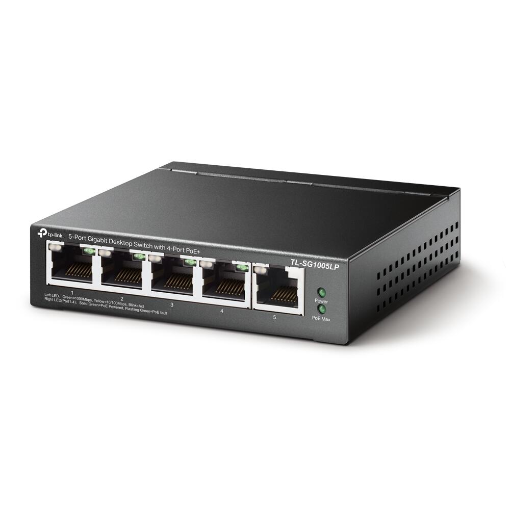 TP-Link TL-SG1005LP 5-Port-Gigabit-Desktop-Switch mit 4-Port-PoE+