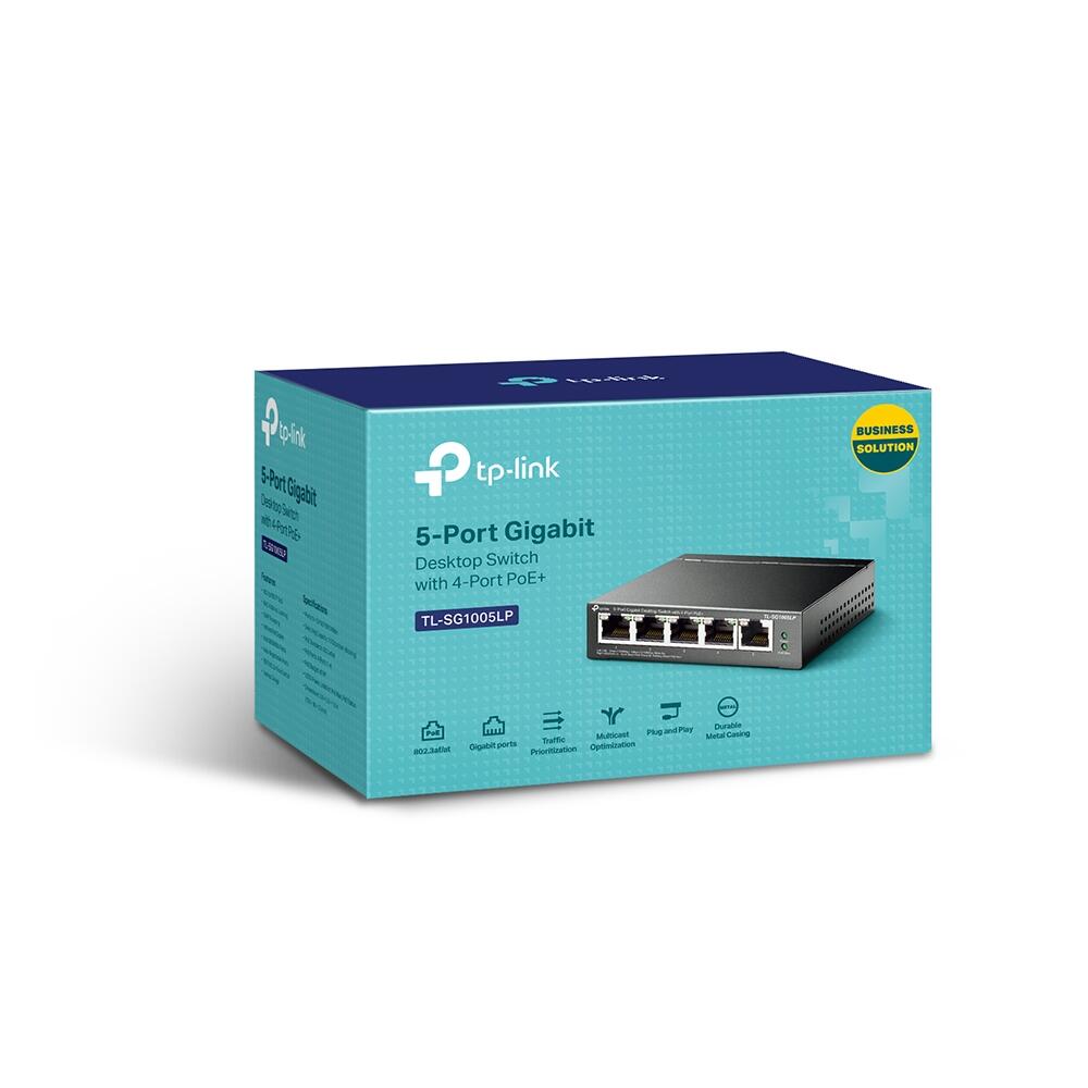 TP-Link TL-SG1005LP 5-Port-Gigabit-Desktop-Switch mit 4-Port-PoE+