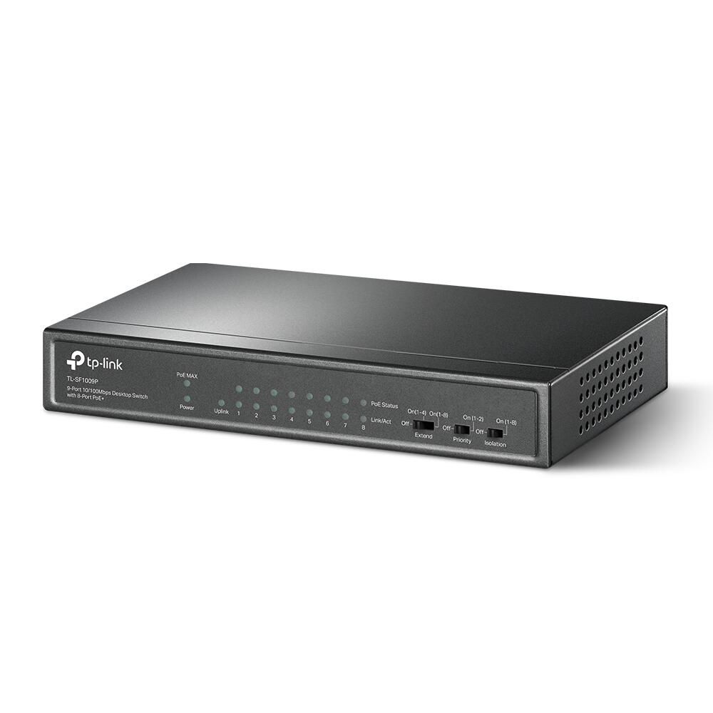 TP-Link TL-SF1009P 9-Port 10/100Mbit/s-Desktop-Switch mit 8 PoE+-Ports