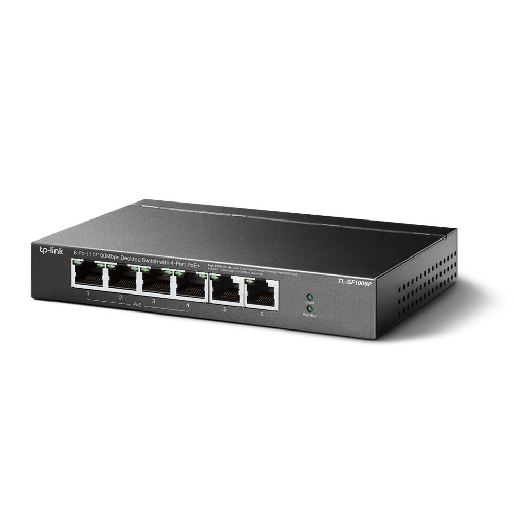 TP-Link TL-SF1006P V1 6-Port 10/100Mbit/s-Desktop-Switch mit 4-Port PoE+