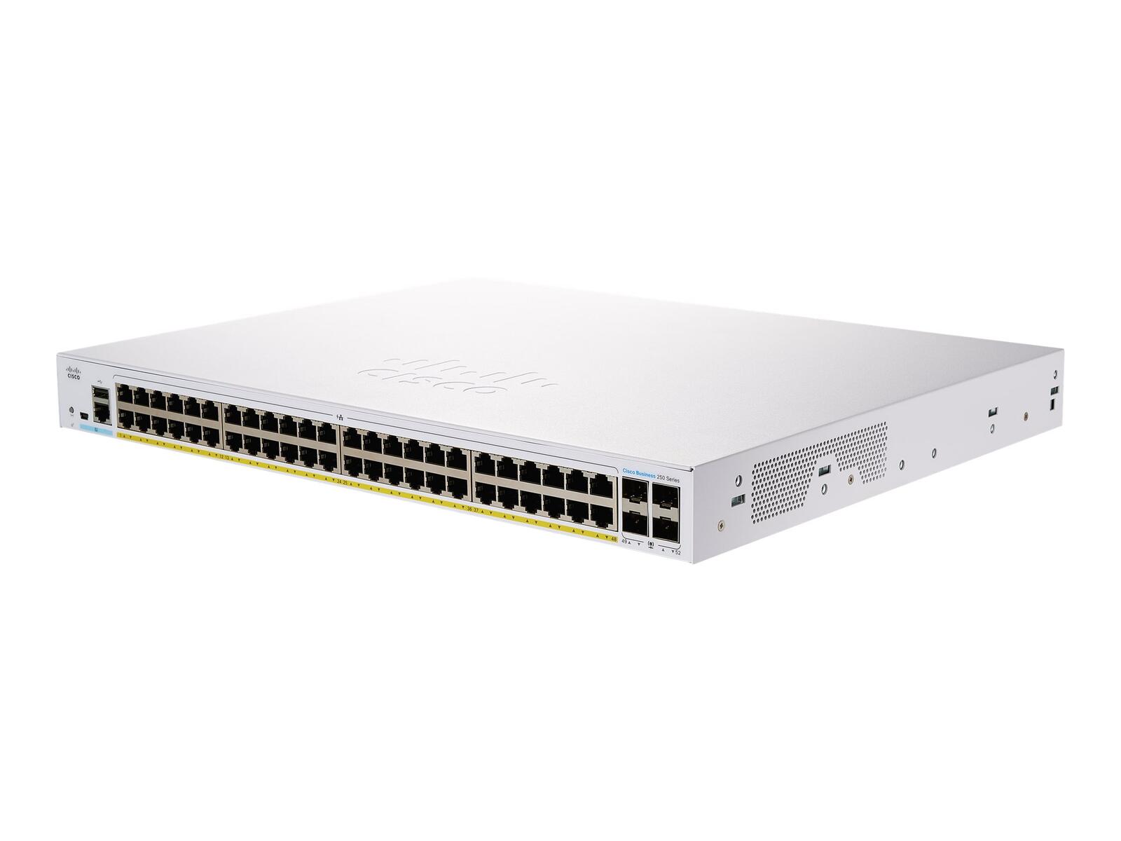 Cisco Switch Business 250-Series 52-Port 1GbE 370W PoE smart managed