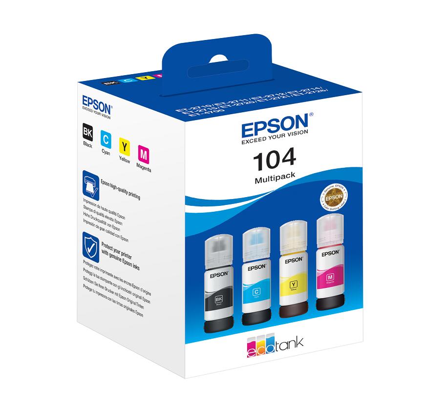 Epson Original EcoTank 104 Nachfülltinte - 4er Multipack (C13T00P640)