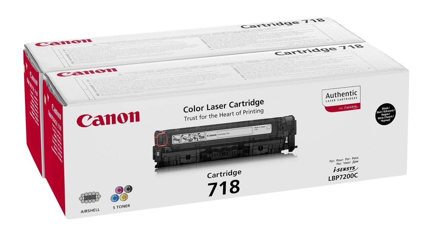 Canon Original Toner 718BK Doppelpack Schwarz 2x 3.400 Seiten (2662B005)
