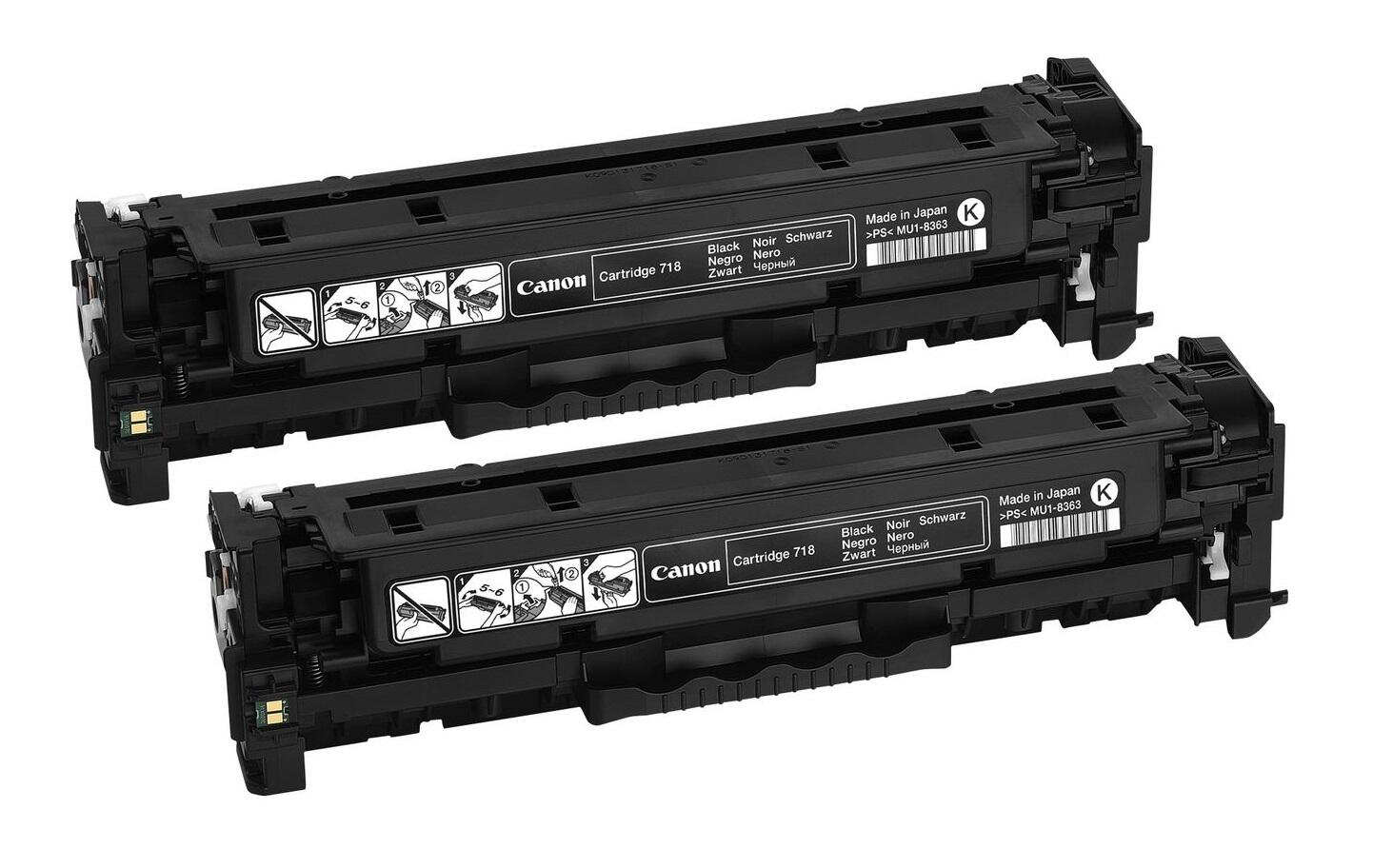 Canon Original Toner 718BK Doppelpack Schwarz 2x 3.400 Seiten (2662B005)
