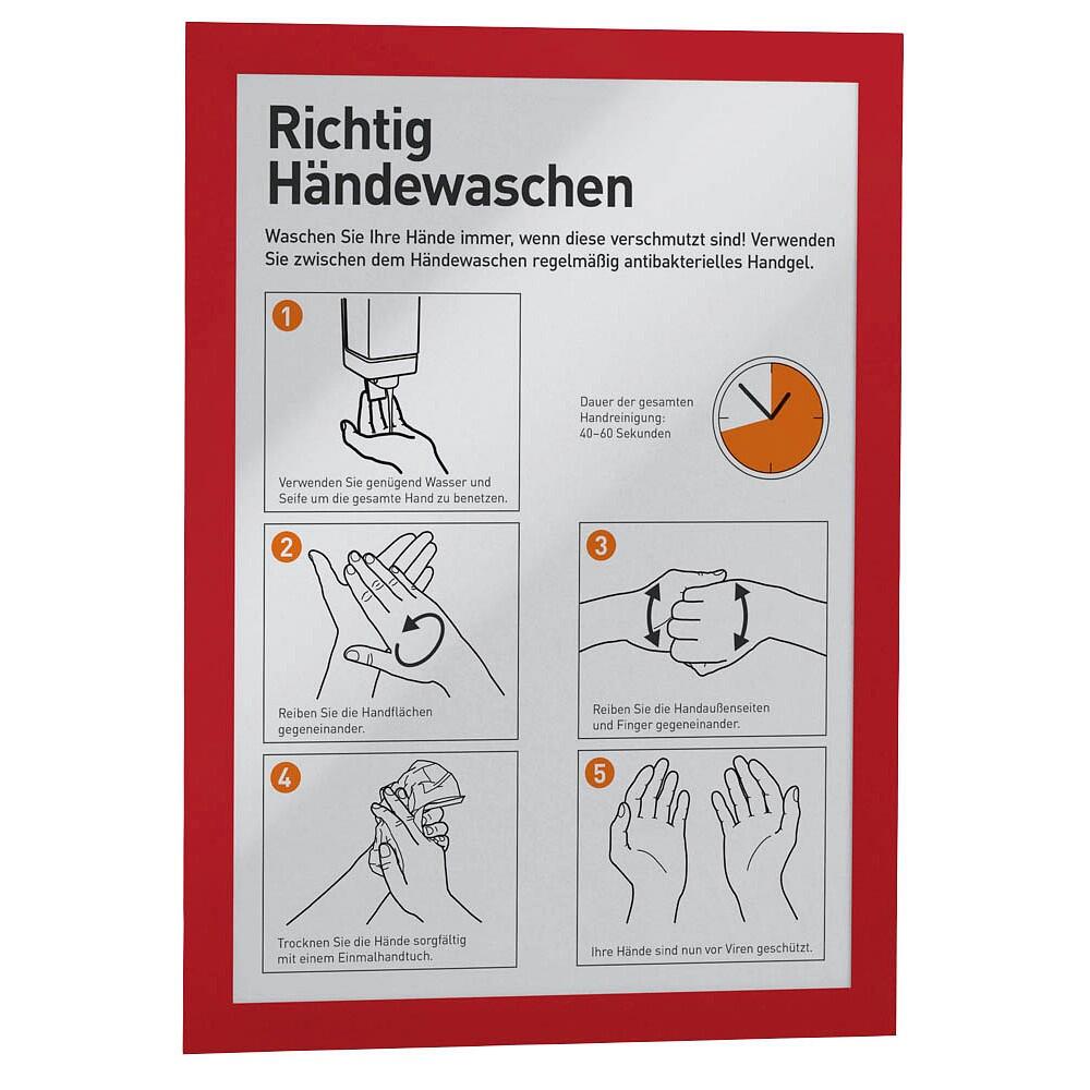 DURABLE Magnetrahmen selbstklebend DURAFRAME rot - 2 Stück