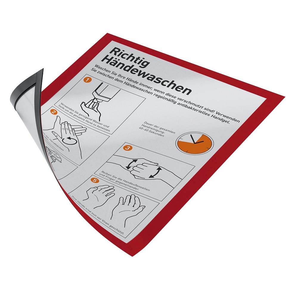 DURABLE Magnetrahmen selbstklebend DURAFRAME rot - 2 Stück