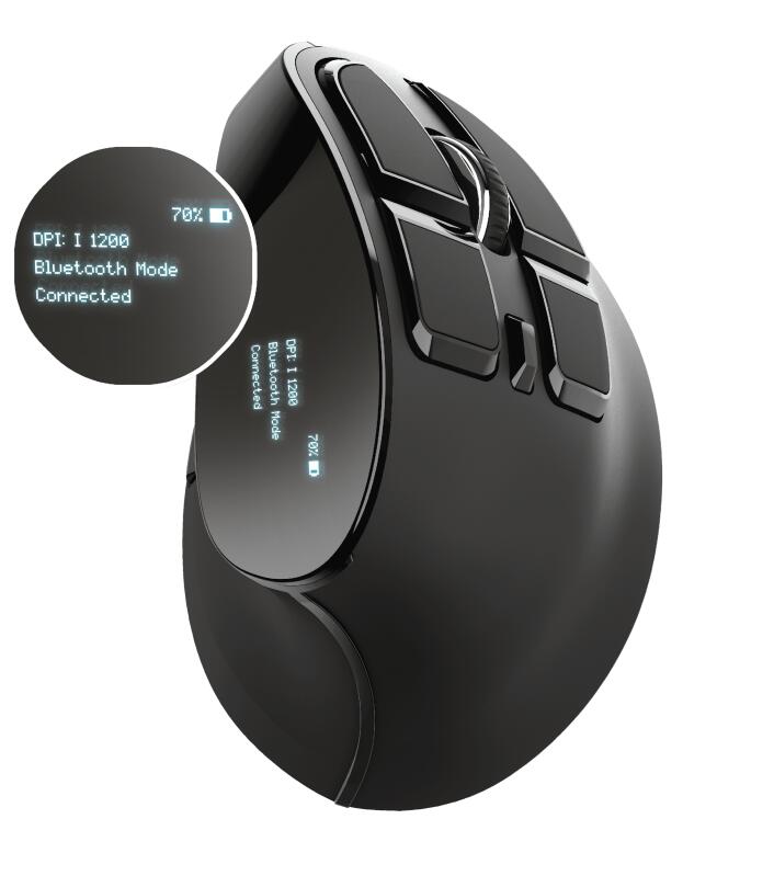 Trust Voxx Wiederaufladbare ergonomische Drahtlos-Maus - Schwarz