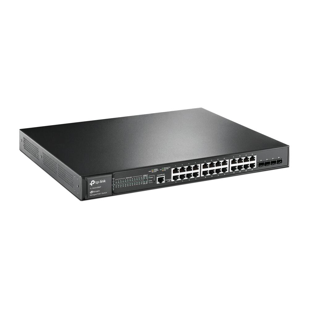 TP-LINK TL-SG3428MP JetStream-28-Port-Gigabit-L2-Managed-Switch mit 24 PoE+ -Ports 384W +4 Gigabit SFP Ports