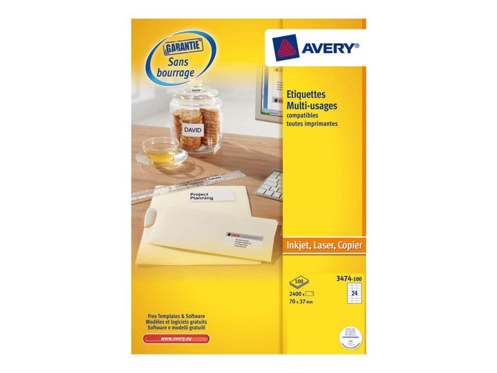 Avery ILC universal etiket 70x37mm (2400)