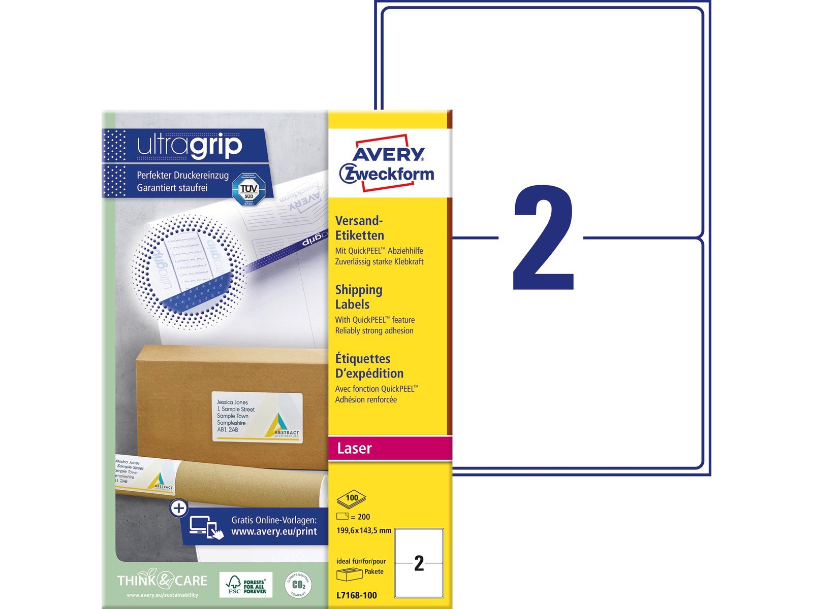 Avery Shipping labels for parcels (UltraGrip)