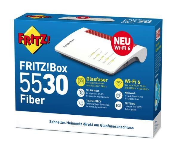 FRITZ!Box 5530 Fiber Wireless Router GPON-Terminal Stimmen-Karte 3-Port-Switch