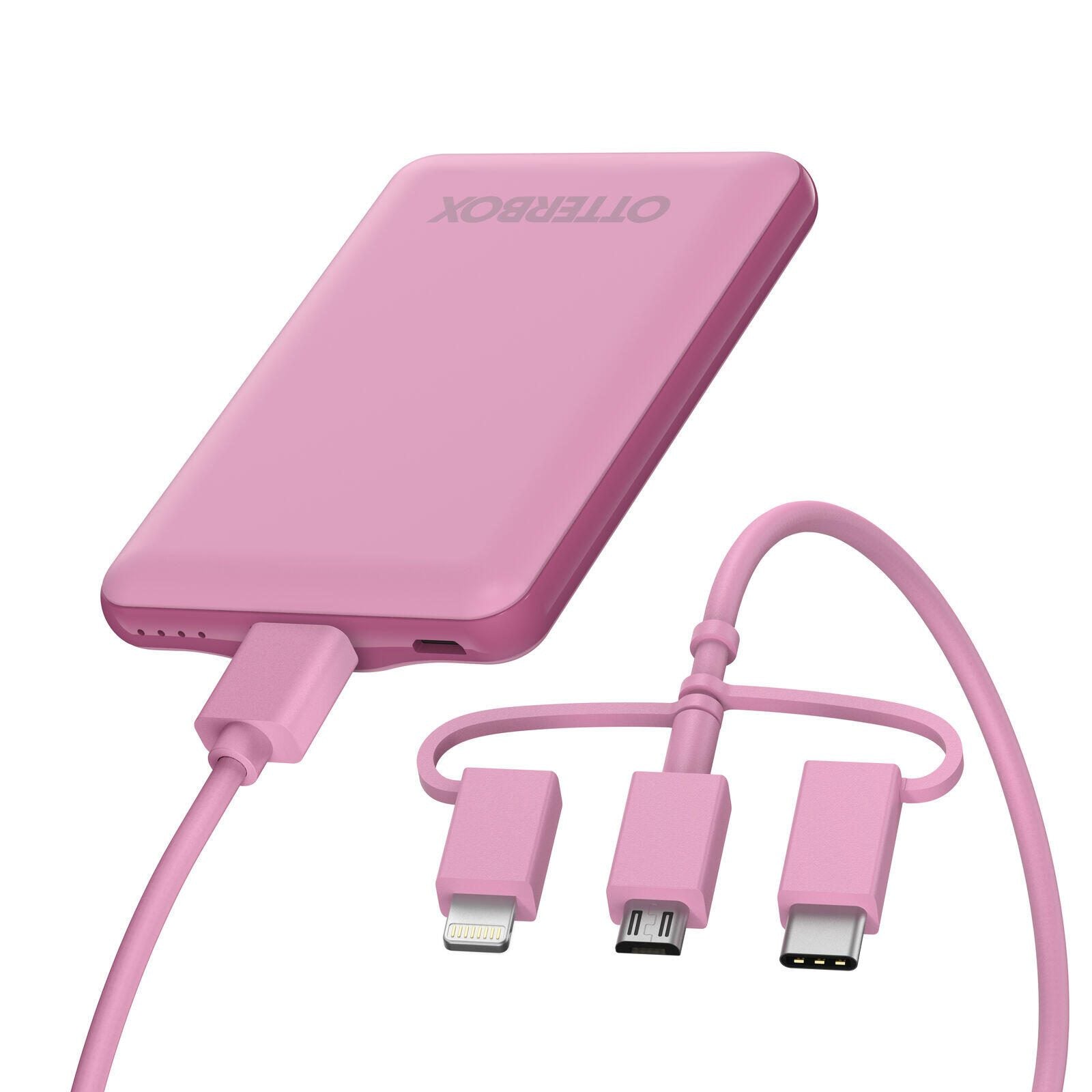 OtterBox 5.000 mAh Powerbank mit Universal USB-Kabel (Pink)