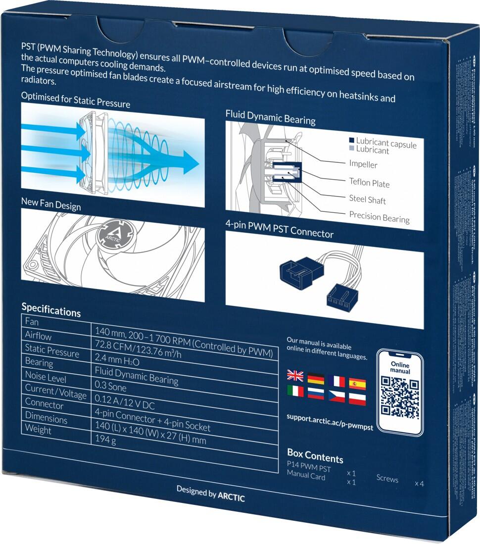 Arctic P14 PWM PST Weiß/Transparent - 140 mm
