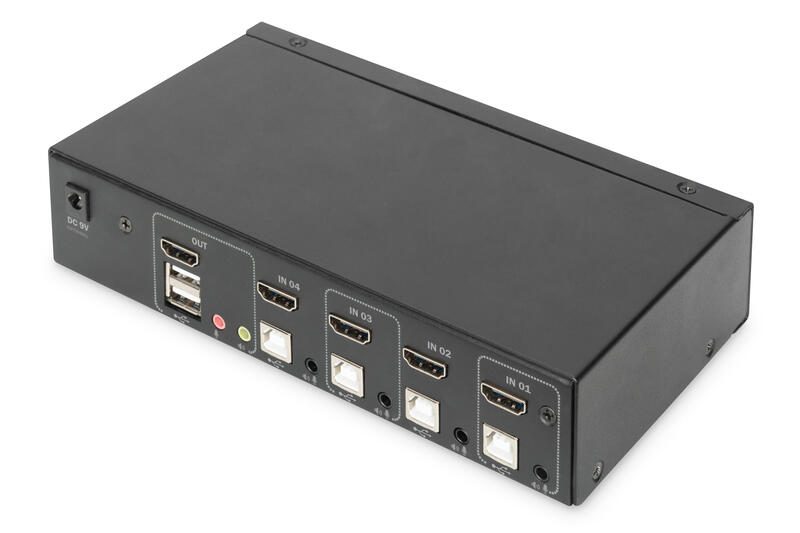 DIGITUS DS-12880 - KVM-/Audio-/USB-Switch - 4 x KVM port(s)