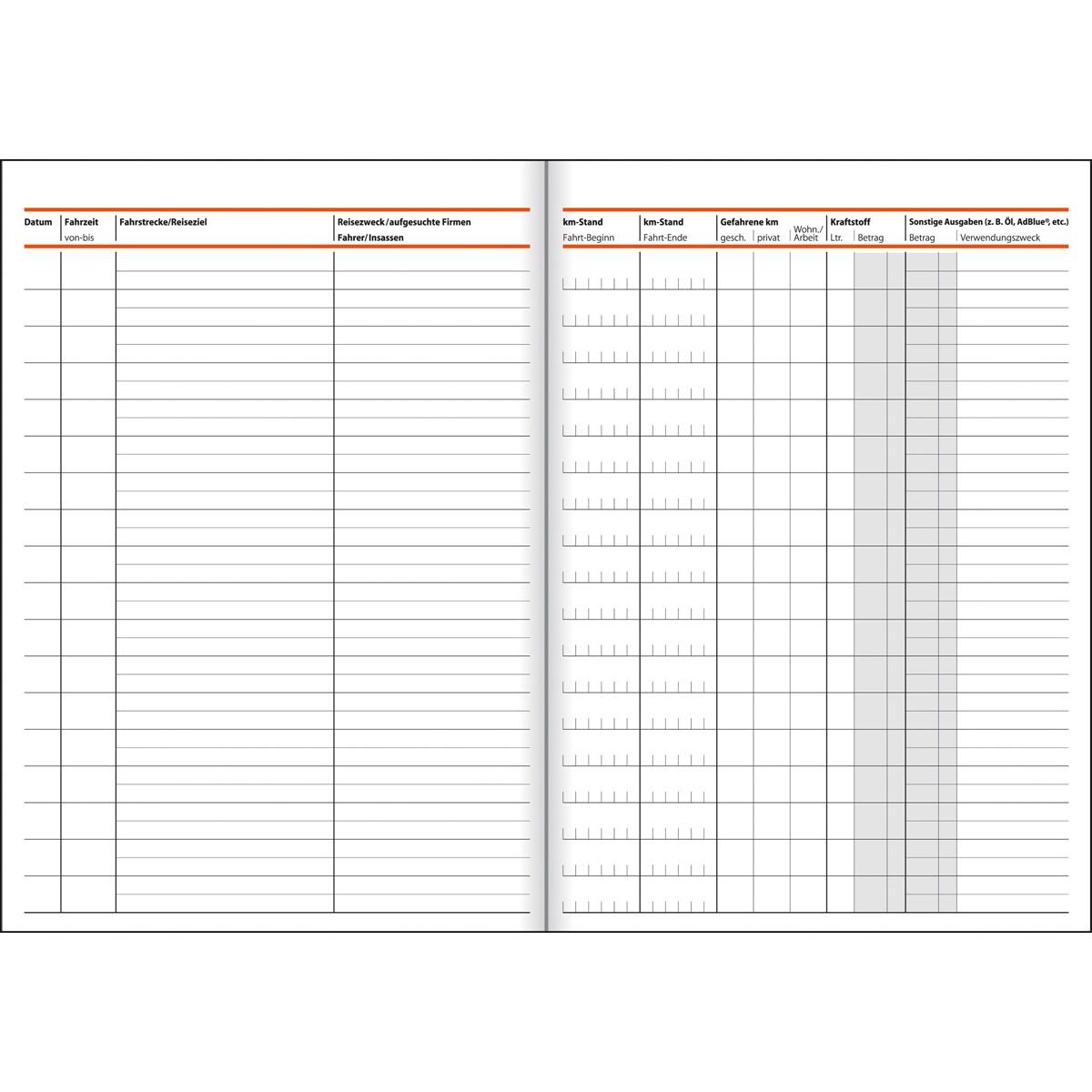 sigel Fahrtenbuch, Pkw mit Kraftstoffverbrauch FA513 DIN A5 - 32 Blatt