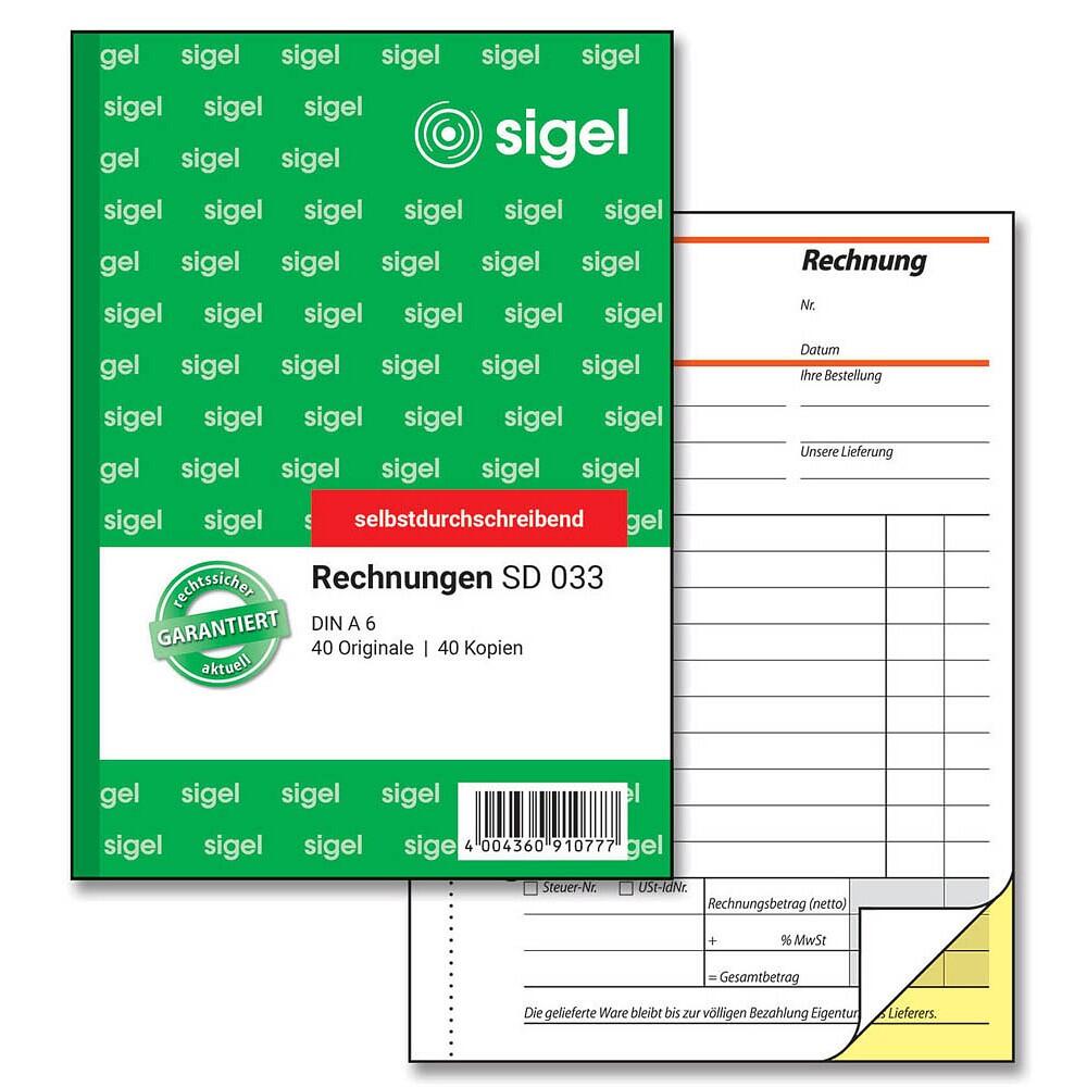 sigel Rechnung Formularbuch SD033 - 2 x 40 Blatt