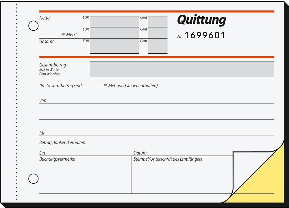 sigel Quittung SD121 DIN A6 - 2 x 50 Blatt
