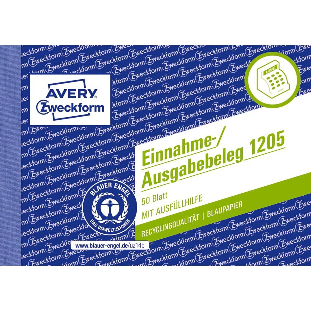 AVERY Zweckform Einnahme-/Ausgabebeleg Formularbuch 1205 - 1 x 50 Blatt