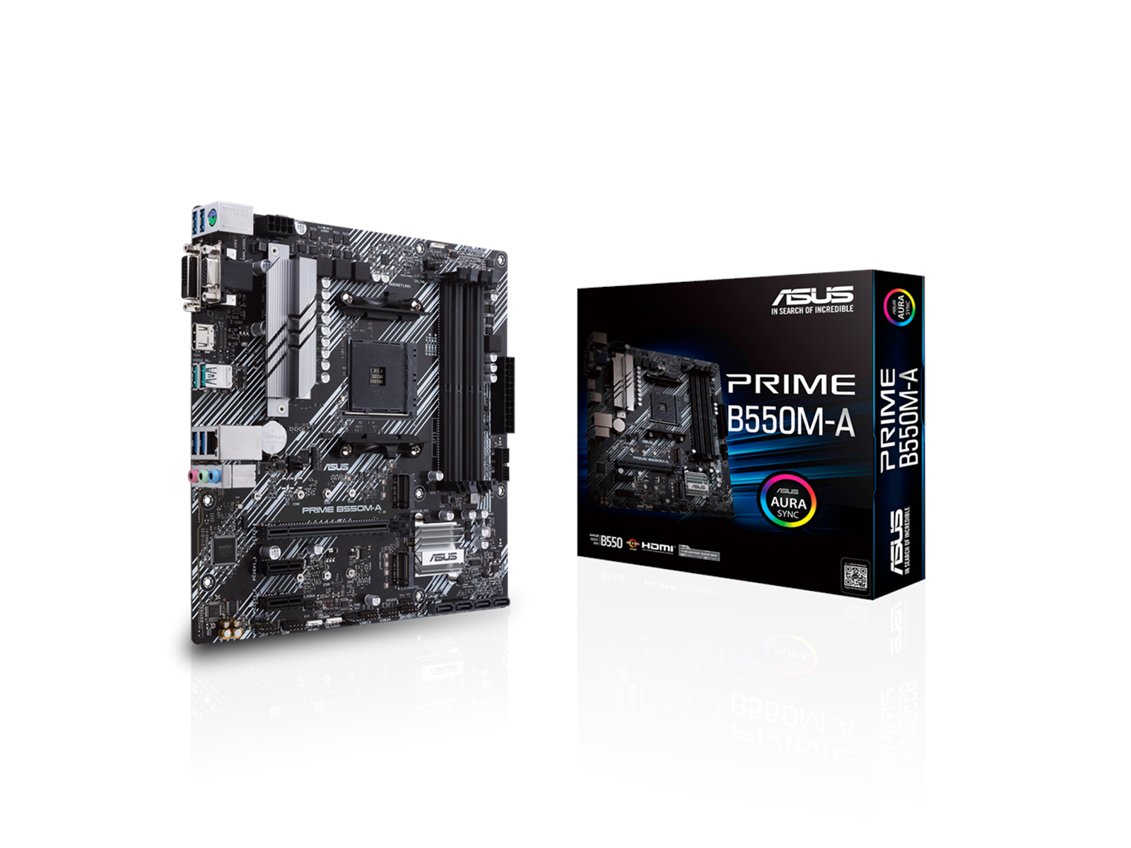 ASUS PRIME B550M-A Mainboard - AMD B550 - AMD AM4 socket - DDR4 RAM - Micro-ATX
