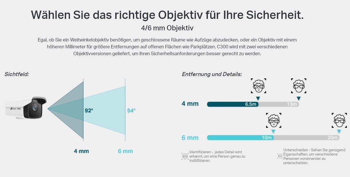 TP-Link VIGI C300 Series C300HP-6 Netzwerk-Überwachungskamera für den Außenbereich mit 6 mm Normal-Objektiv