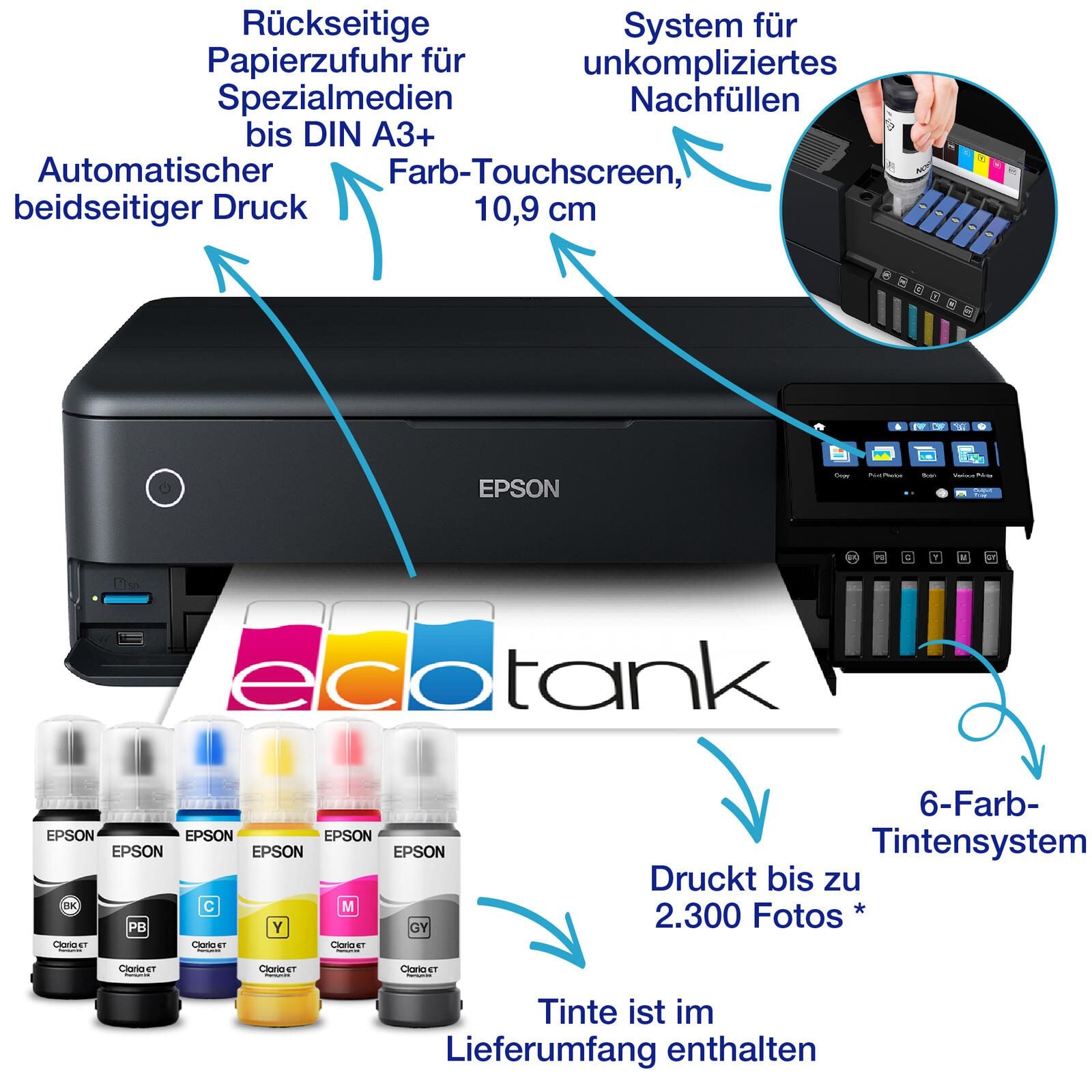 Epson EcoTank ET-8550 A3-Tintentank-Multifunktionsdrucker