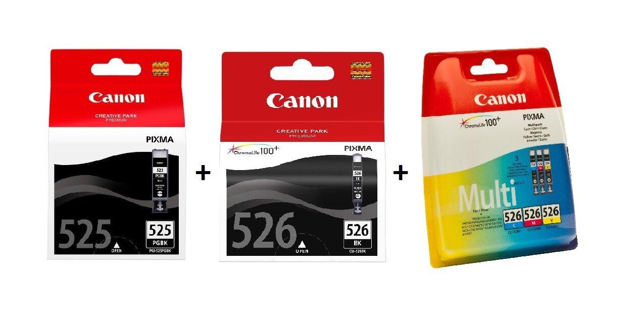 Canon Original CLI-526 + PGI-525 Druckerpatronen Multipack - BK/C/M/Y/BK 4x9ml / 1x19ml