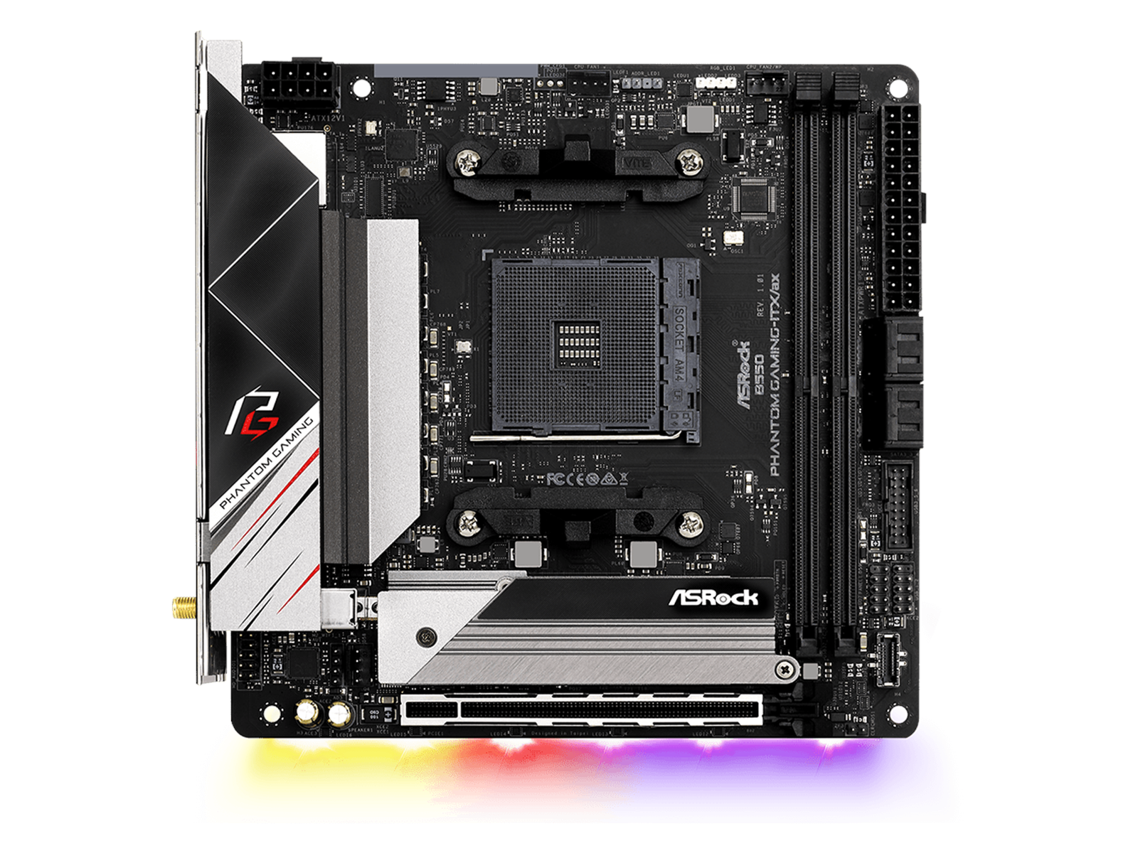 ASRock B550 Phantom Gaming-ITX/ax Mainboard - AMD B550 - AMD AM4 socket - DDR4 RAM - Mini-ITX
