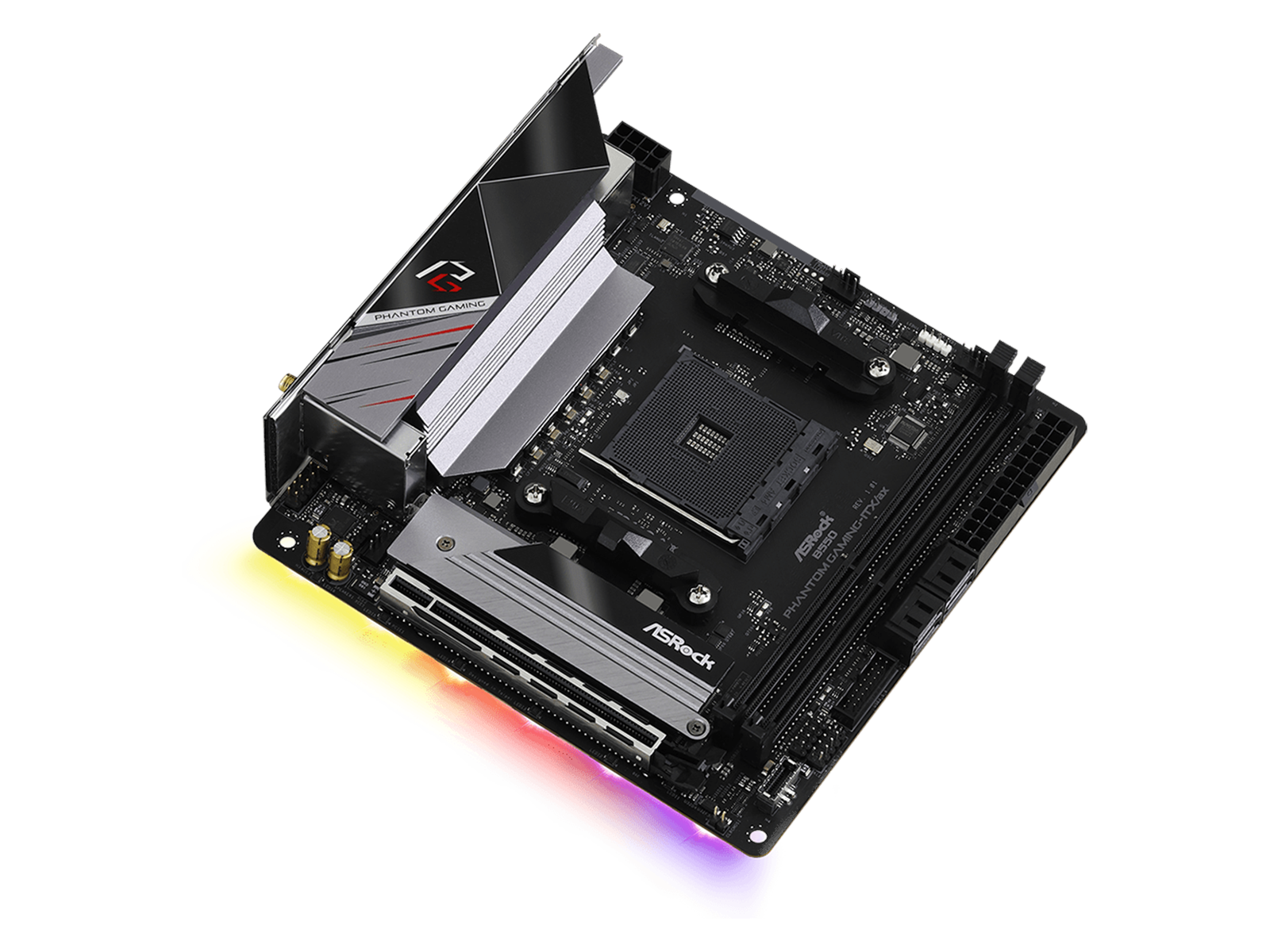 ASRock B550 Phantom Gaming-ITX/ax Mainboard - AMD B550 - AMD AM4 socket - DDR4 RAM - Mini-ITX